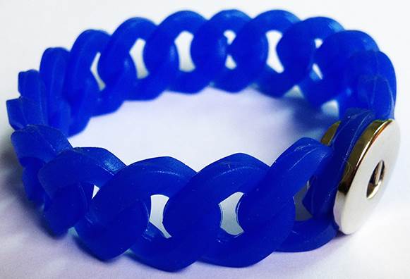 Statement Deep Blue Silicone Stretch Bracelet