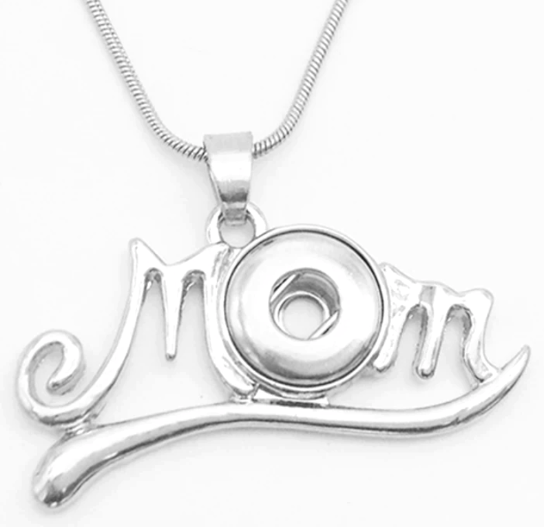 Petite Silver Tone Mom Necklace