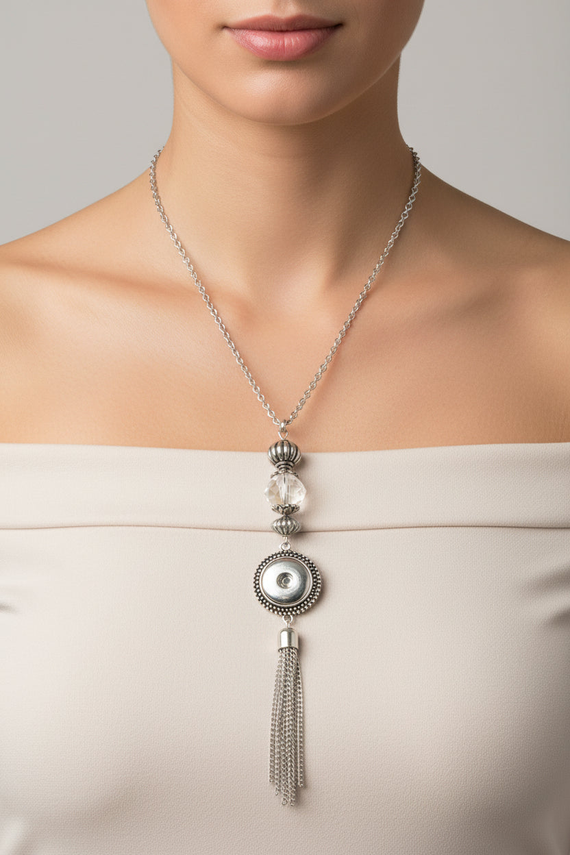 Statement Crystal Tassel Necklace