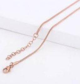 18"+ Rose Gold Tone Stainless Steel Snake Chain