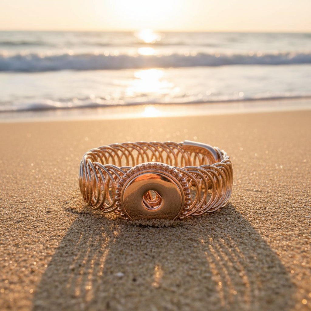 Statement Rose Gold Coil Style Bracelet