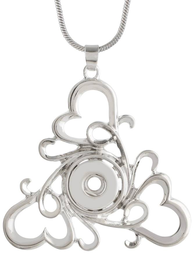 Petite Silver Swirled Hearts Necklace