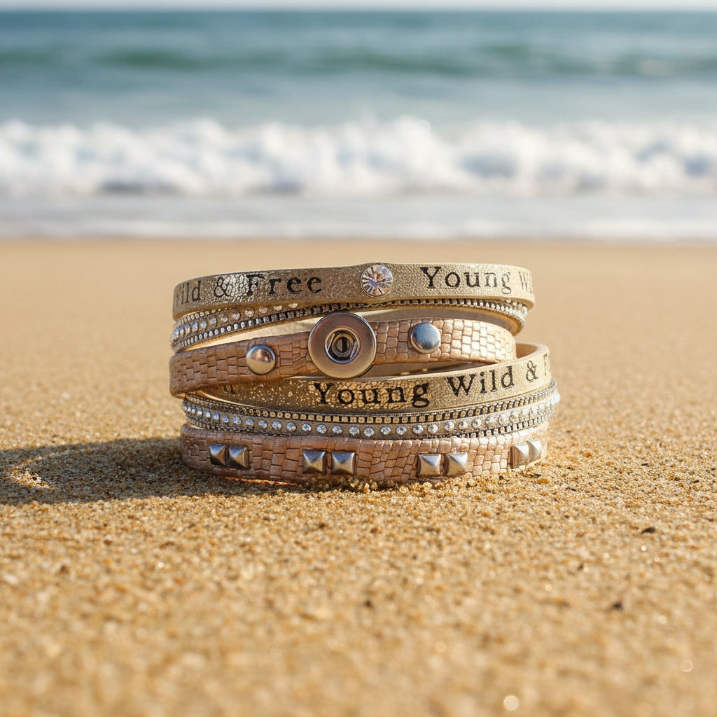 Petite One Snap Vintage Inspired Multi-Wrap Bracelet
