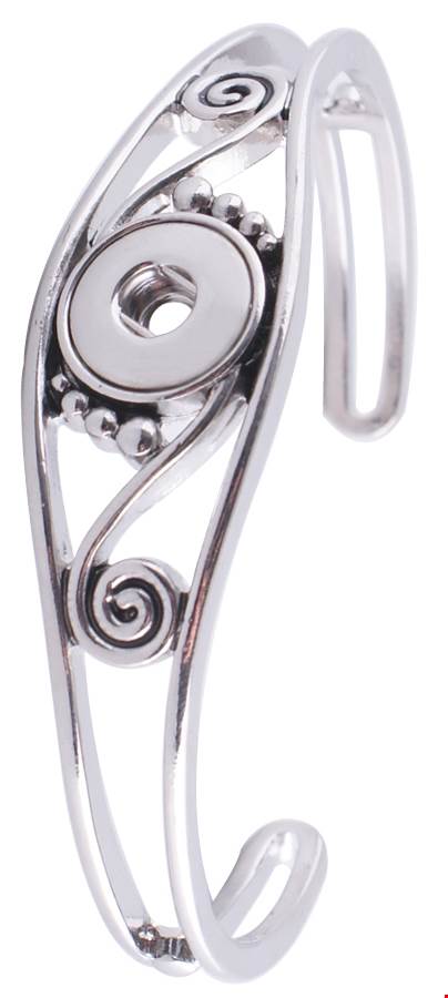 Petite Silver Tone Swirl Cuff Bracelet