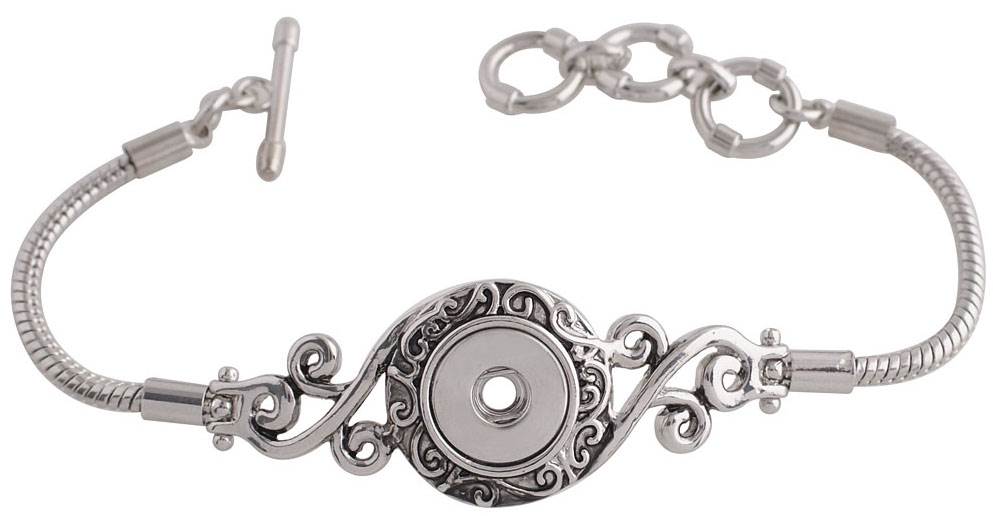 Petite Dainty Swirls Silver Tone Bracelet