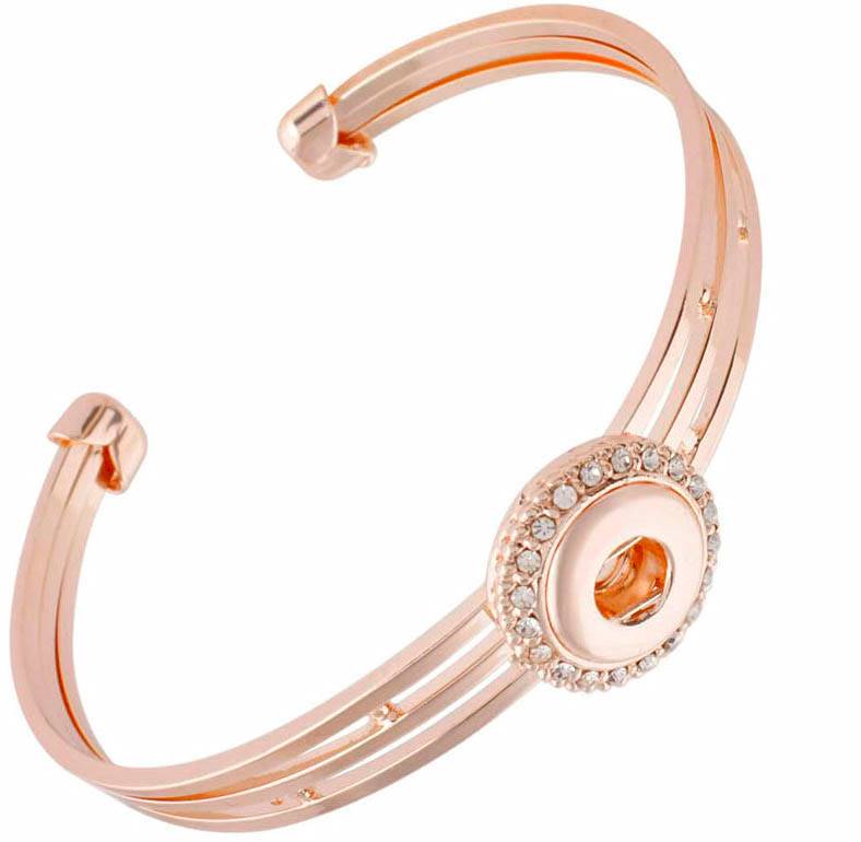 Petite Expandable Rose Gold Tone Crystal Circle Bracelet