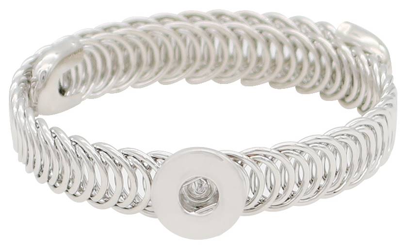 Petite Expandable Silver Tone Coil Bracelet