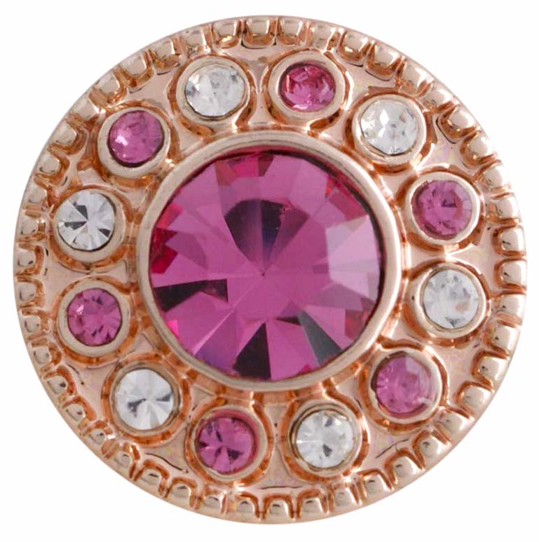 Petite Rose Gold Pink & Clear Bling Snap