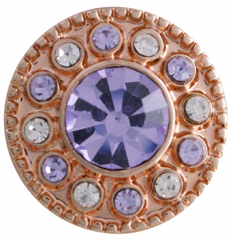 Petite Rose Gold Purple & Clear Bling Snap