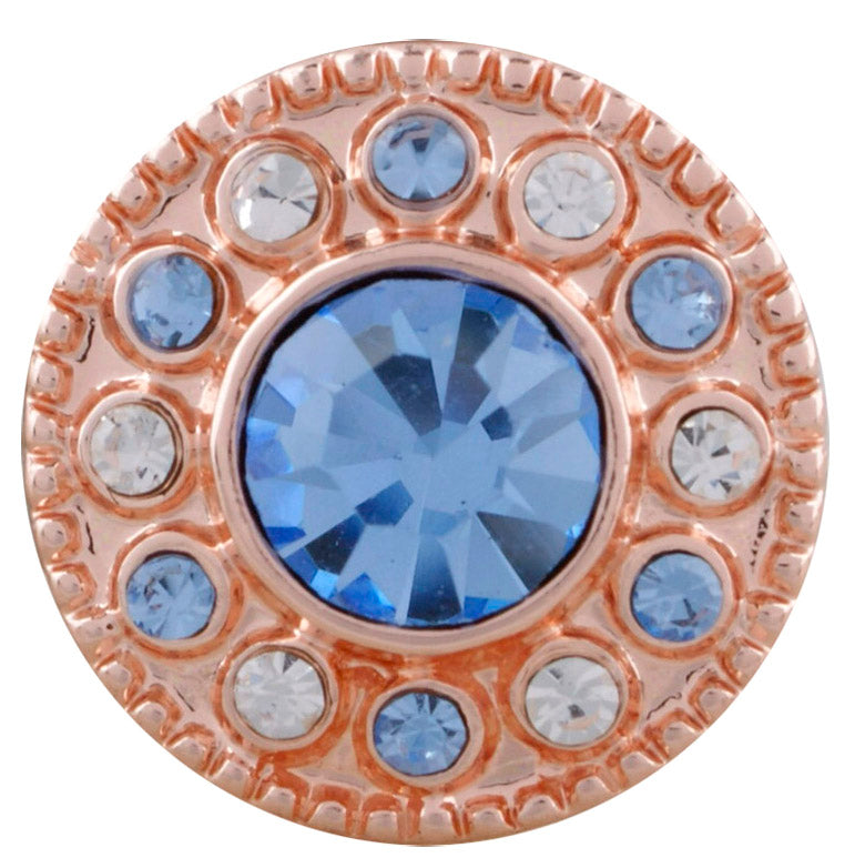 Petite Rose Gold Blue & Clear Bling Snap