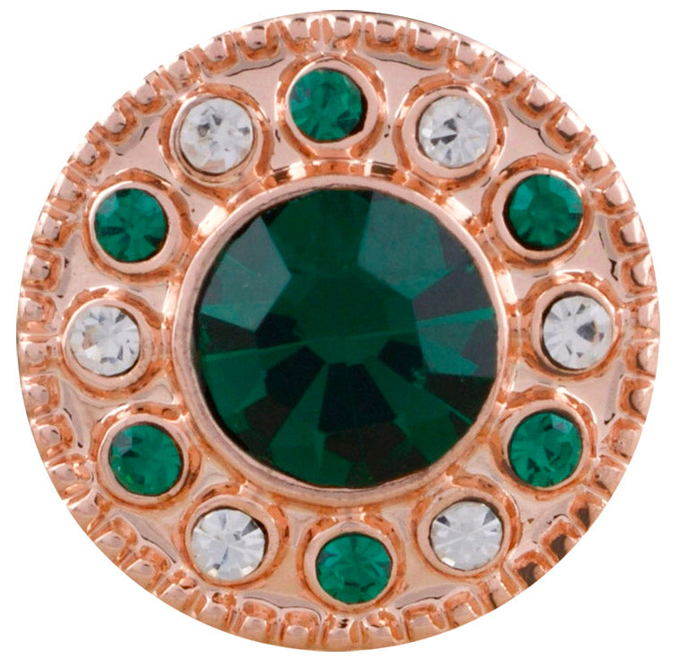 Petite Rose Gold Green & Clear Bling Snap