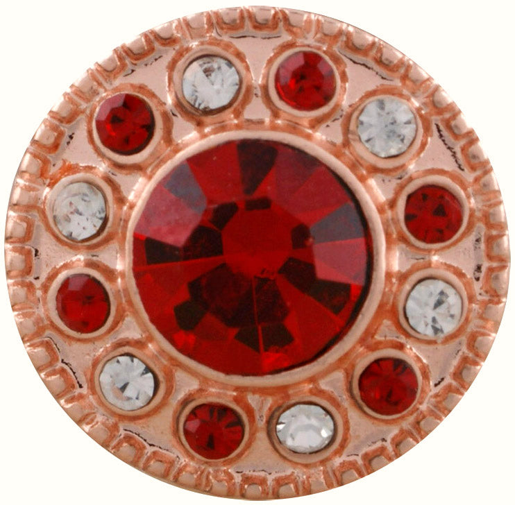Petite Rose Gold Red & Clear Bling Snap