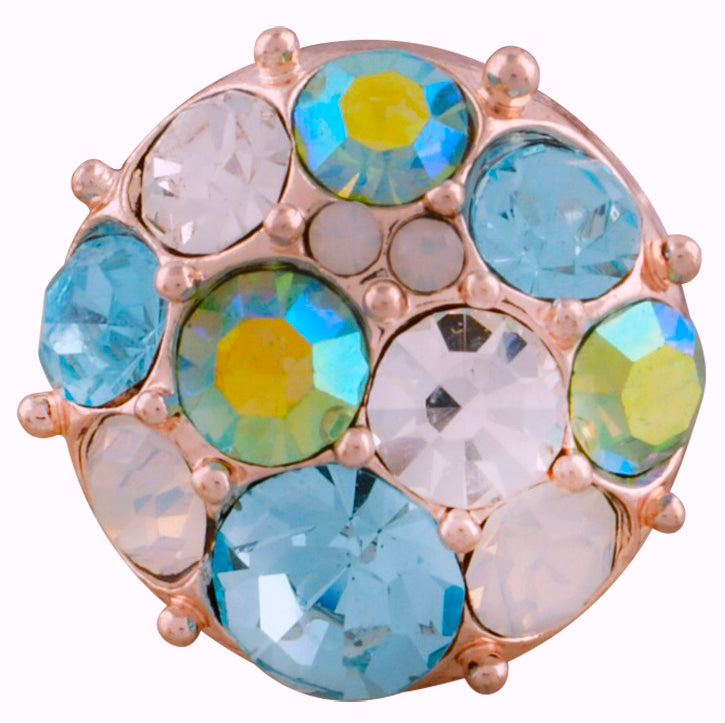 Petite Rose Gold Multi-Light Blue Snap