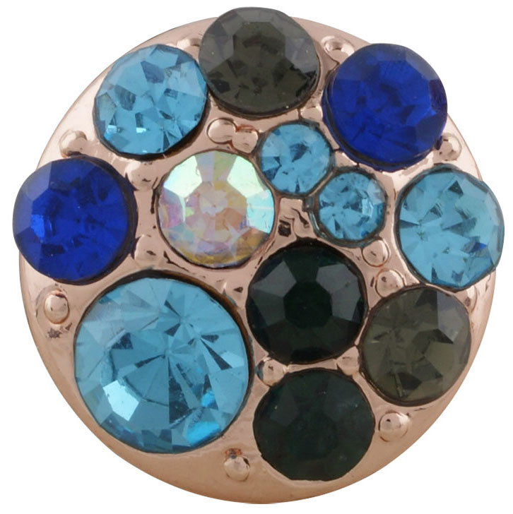 Petite Rose Gold Multi-Blue Snap