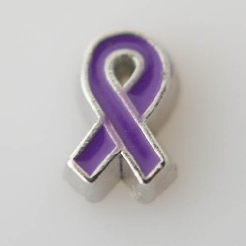 Purple Ribbon Locket Charm