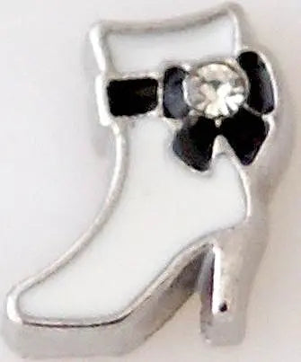 White Boot Locket Charm Snappy Jewels