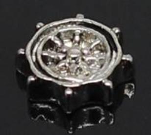 Silver Ship's Wheel Locket Charm