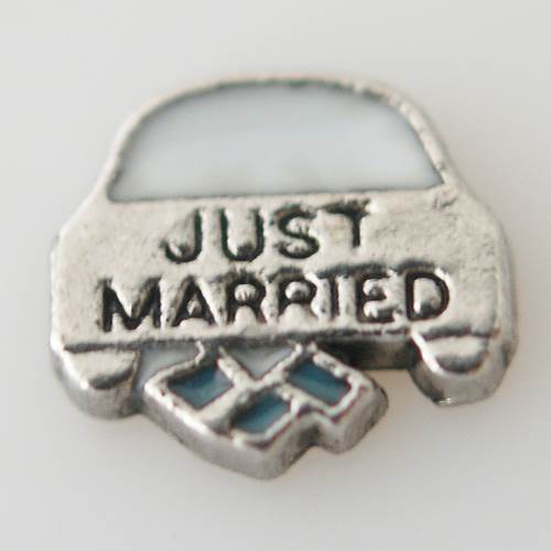Just Married Locket Charm