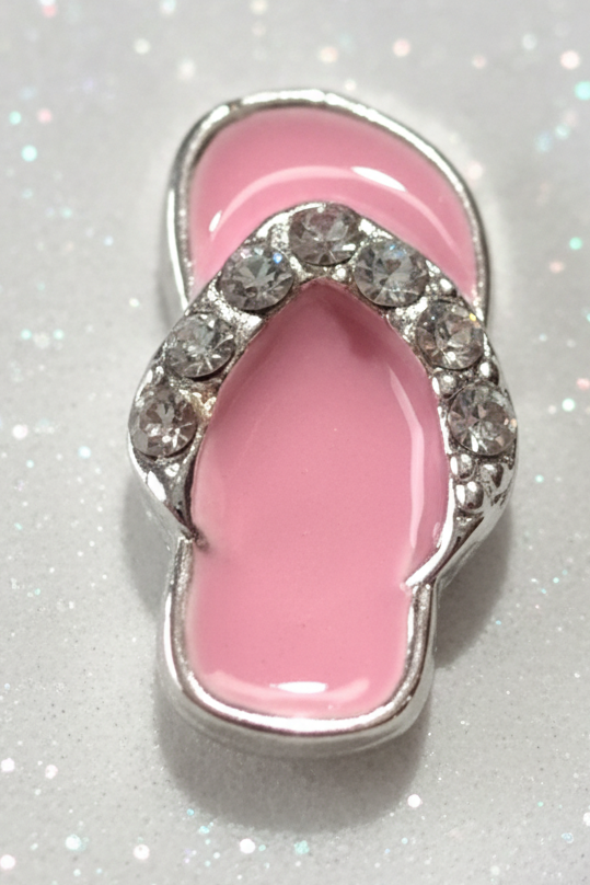 Pink Flip Flop Locket Charm