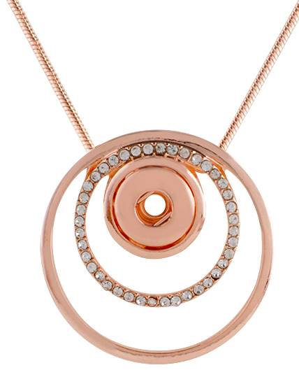 Petite Rose Gold & Crystal Hoops Necklace