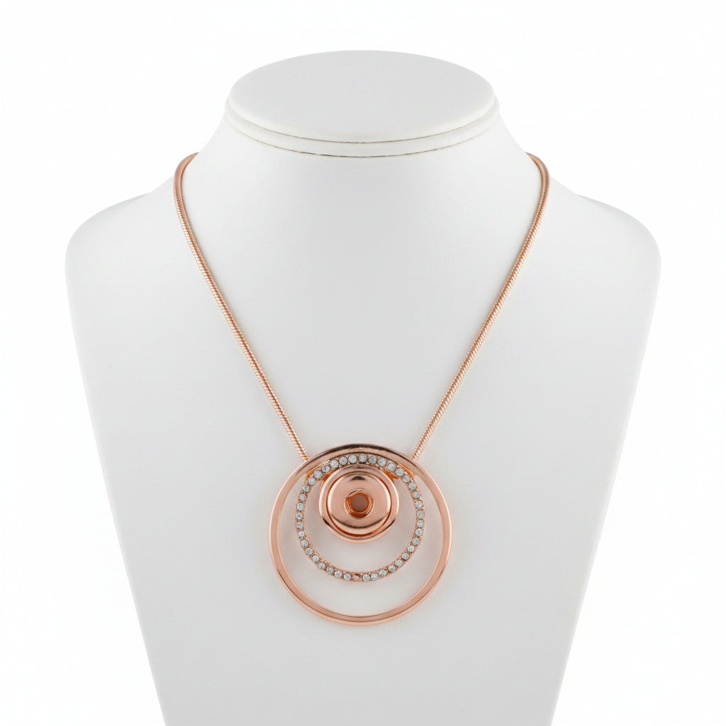 Petite Rose Gold & Crystal Hoops Necklace