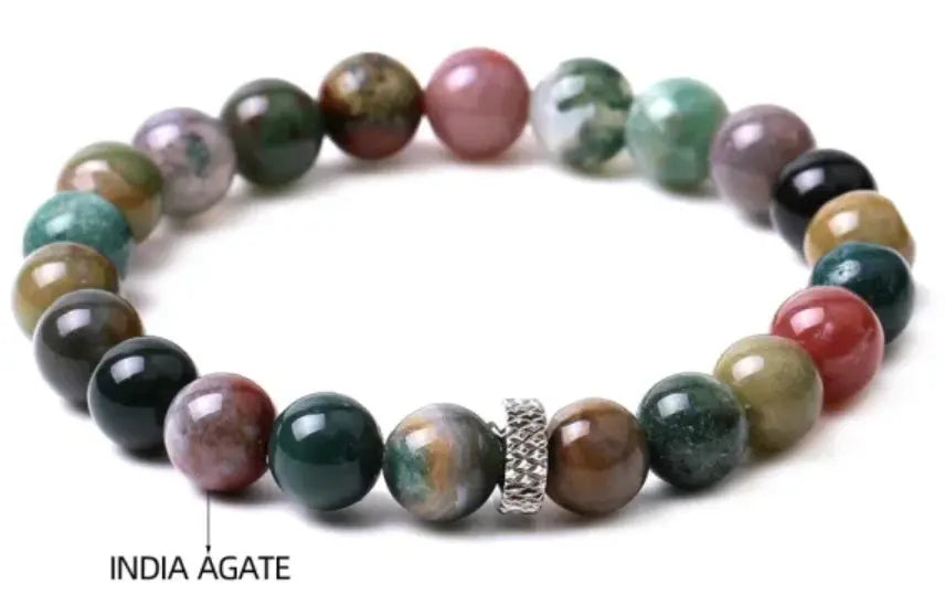 India Agate Stretch Bracelet Snappy Jewels