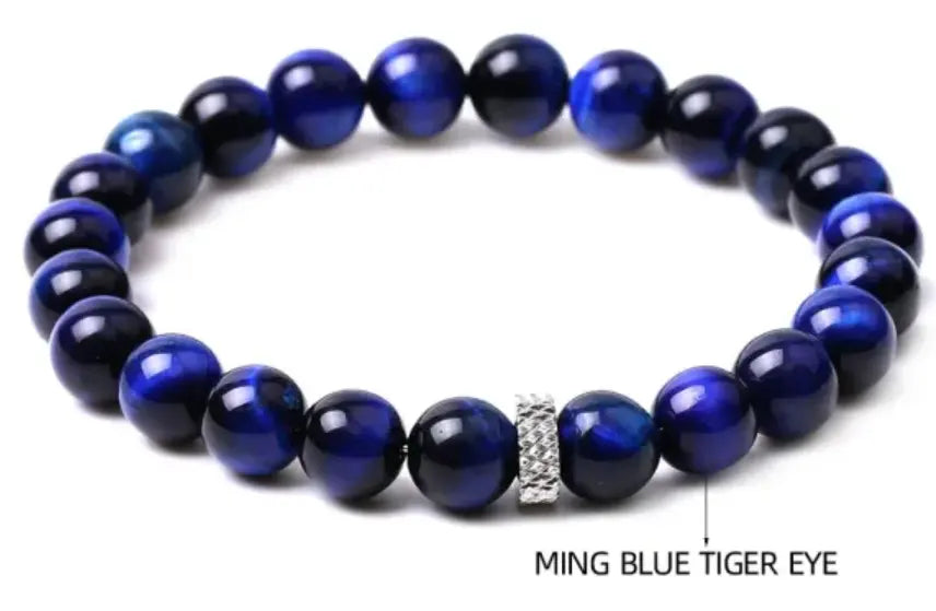 Ming Blue Tiger Eye Stretch Bracelet Snappy Jewels