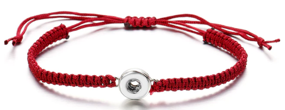 Petite Deep Red Woven Pull Bracelet