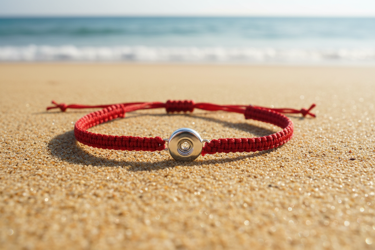 Petite Deep Red Woven Pull Bracelet
