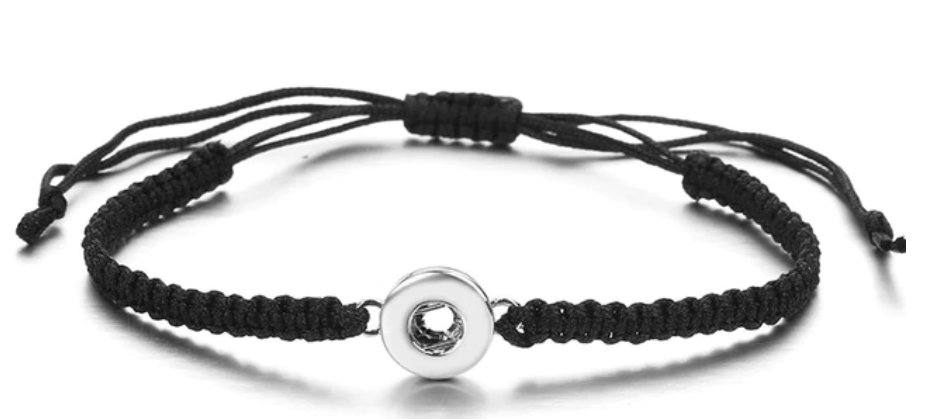 Petite Black Woven Pull Bracelet