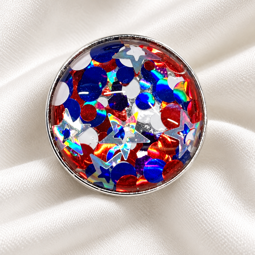 Statement Patriotic Glitter Snap