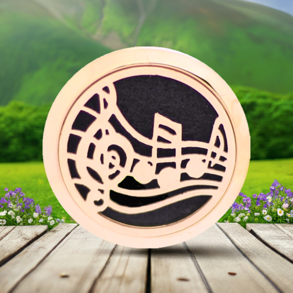 Rose Gold Music Notes Diffuser Statement Snap