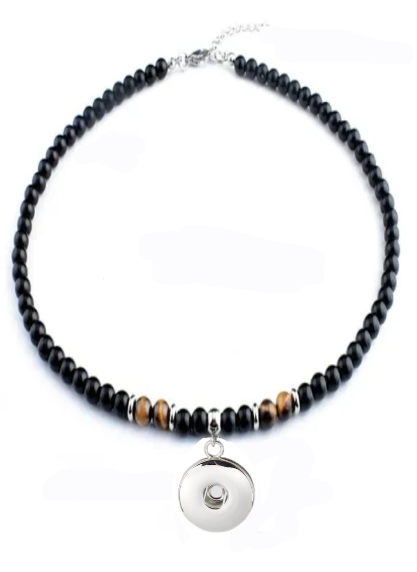 Statement Black/Brown Beaded Necklace