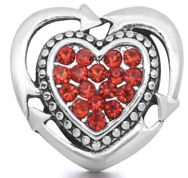 Statement Crystal Bling Heart Snap