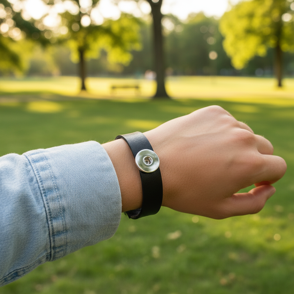 Statement Leather Bracelet - Black