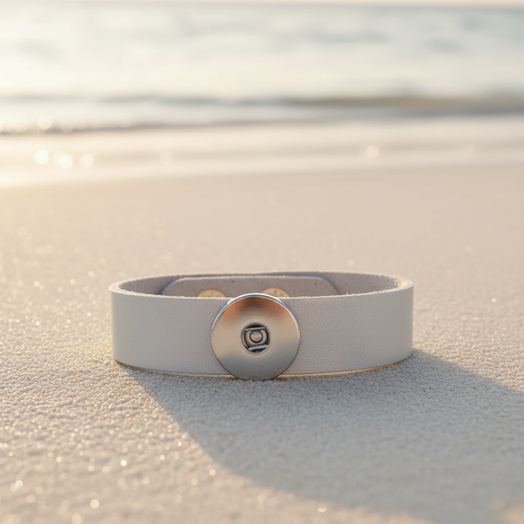 Statement Silver Leather Bracelet