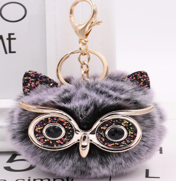 Fluffy Owl Keychain/Purse Decoration
