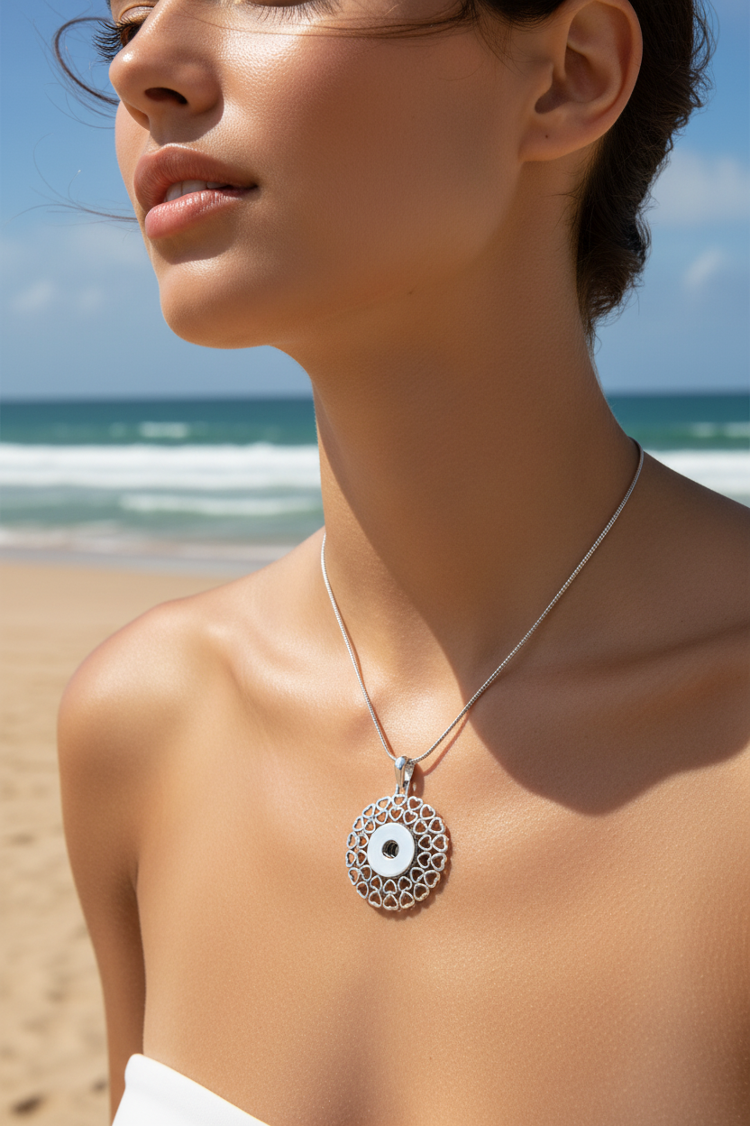 Statement Hearts Badge Reel Necklace