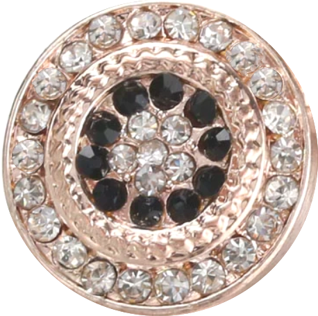 Petite Rose Gold Black & Clear Bling Snap