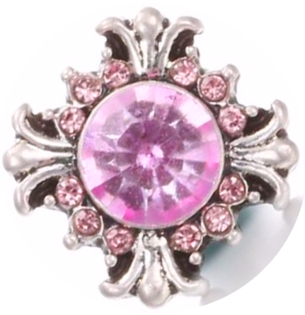 Petite Pink Crystal Fluer Snap