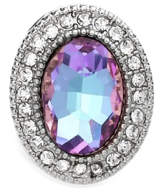 Statement Crystal Oval Snap
