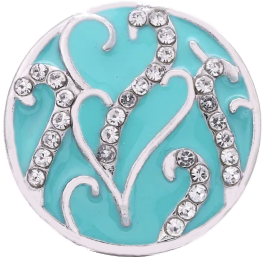 Crystal Swirl Hearts Button Covers