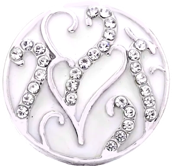 Crystal Swirl Hearts Button Covers