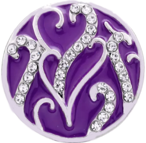 Crystal Swirl Hearts Button Covers