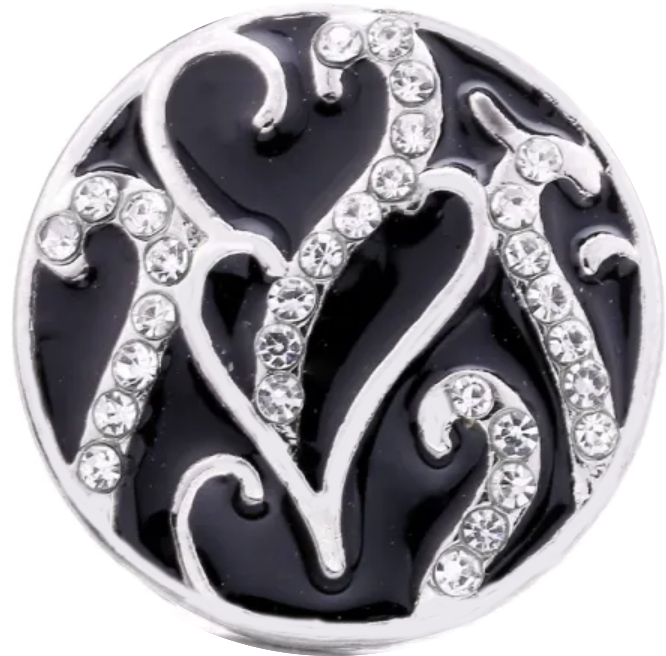 Crystal Swirl Hearts Button Covers