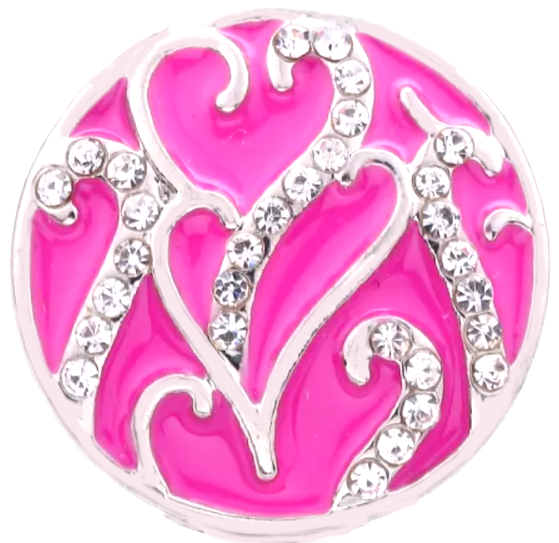 Crystal Swirl Hearts Button Covers