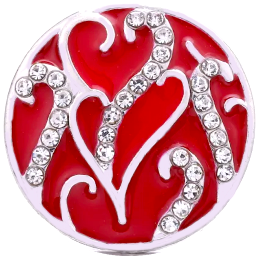 Crystal Swirl Hearts Button Covers