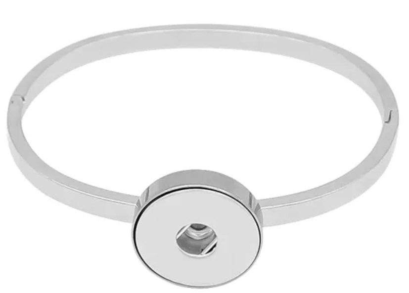 Statement Single Snap Stainless Steel Bracelet