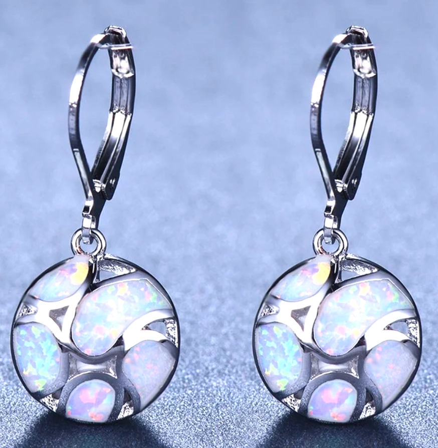 Bohemian Simulated Fire Opal Earrings