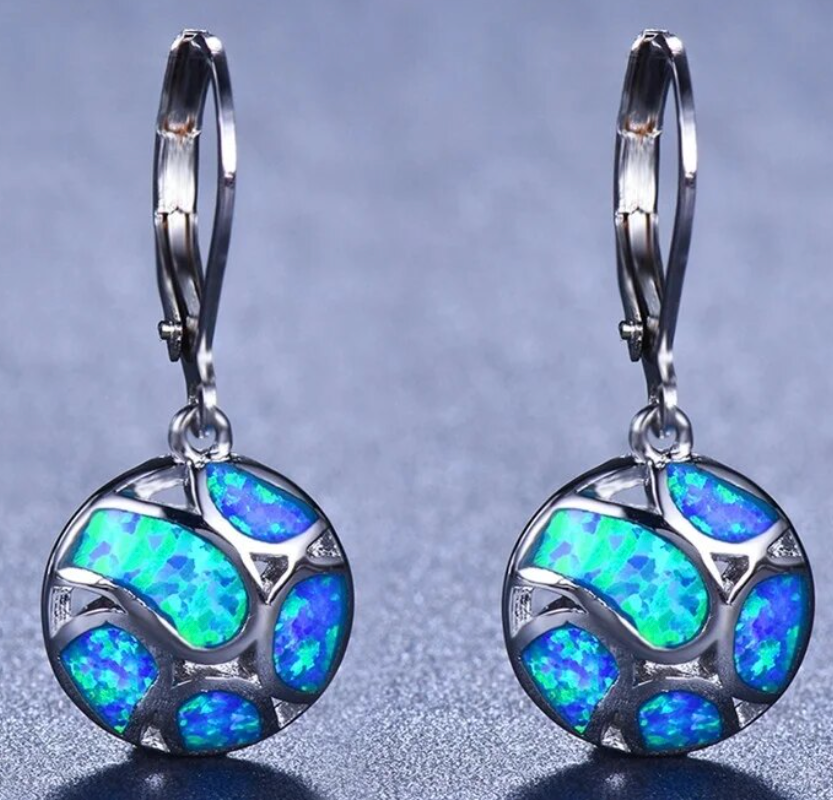 Bohemian Simulated Fire Opal Earrings